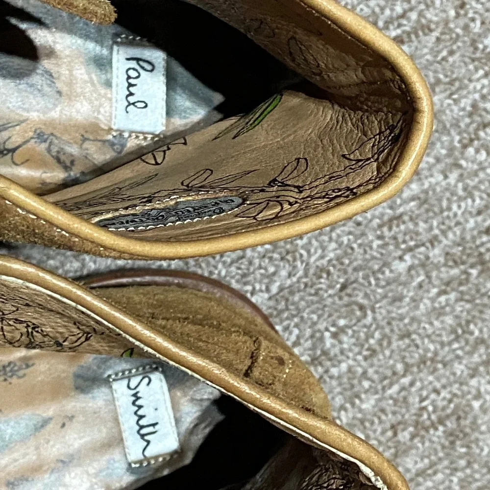 Paul Smith Mens Tan Suede Wingtip Brogue Boots Made in Italy Size 10 Margom Sole